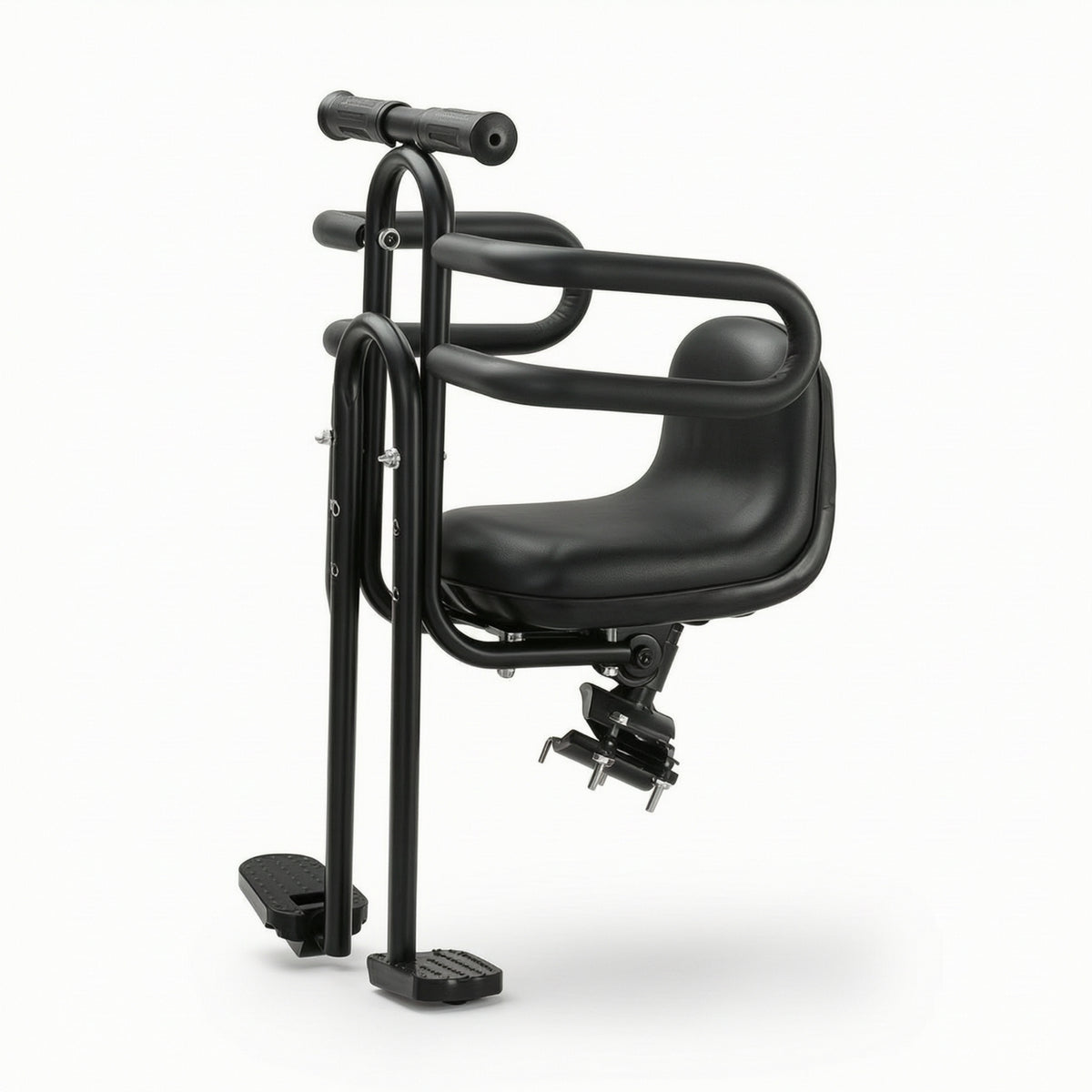 Child Bike Seat with Guard Rail Encompassing Child Bike Seat with Guardrail Secure Safe for Toddlers, City Commuting