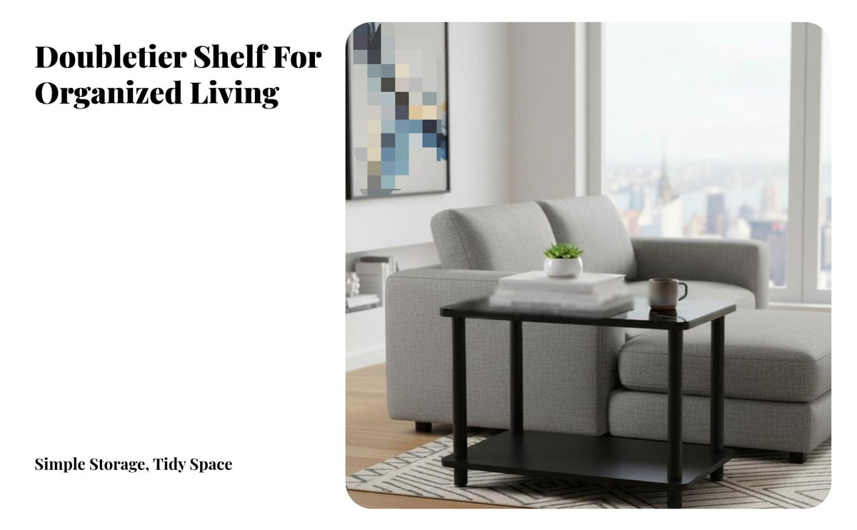 Minimalist Design 2-Tier End Table Sturdy and Stable 2-Tier Rectangular End Table Easy Assembly Home Furniture High Weight Capacity for Office Managers, Homeowners, Apartment Dwellers, Reception Area, Living Room, Bedroom, Entryway