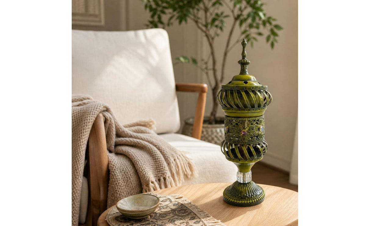 Electric Scent Warmer Electrical Scent Warmer with Metal Cage Decorative Censer for Home, Prayer, Tea Table