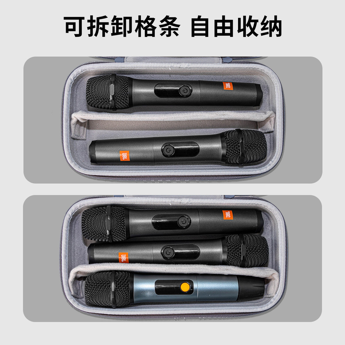 EVA Microphone Carrying Case with Hard Shell for Two Microphones