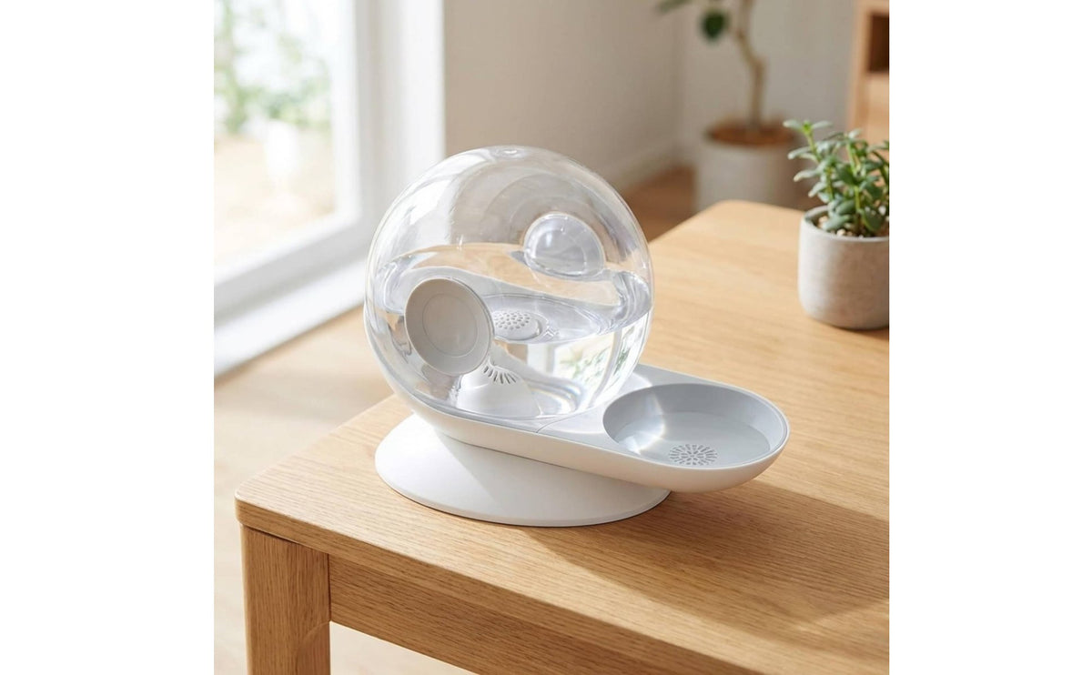 Non-Electric Snail Shaped Water Dispenser Transparent Reservoir Automatic Weight-Based Pet Waterer for Cats, Dogs, Small Pets