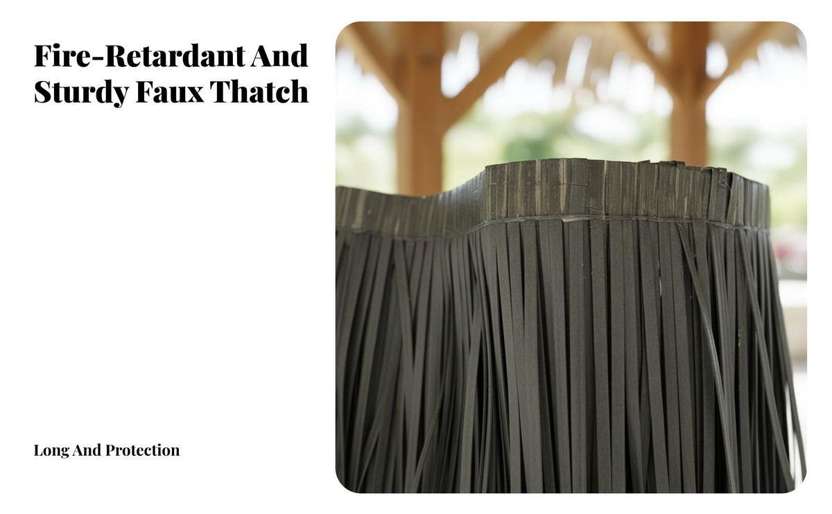 Heat Insulating Simulated Straw Roofing Weather Resistant Fake Straw Roof Panel Realistic Appearance for Designers, Gazebo, Tiki Bar, Garden