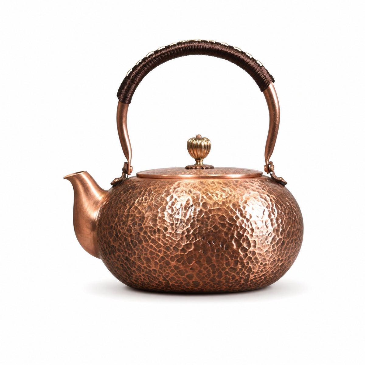 Artisanal Hammered Copper Kettle Classic Hammered Pot for Kitchen