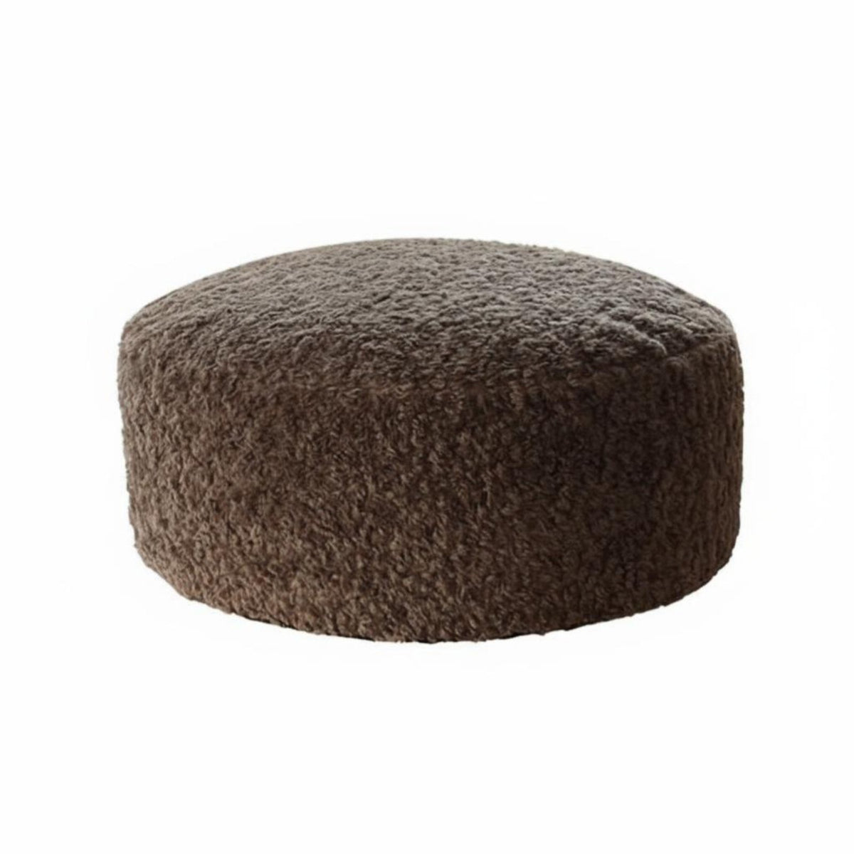 Round Pouf Pillow Wabi-Sabi Aesthetic Round Hassock Uniform Color Thick Padding for Interior Decorators, Bay Opening