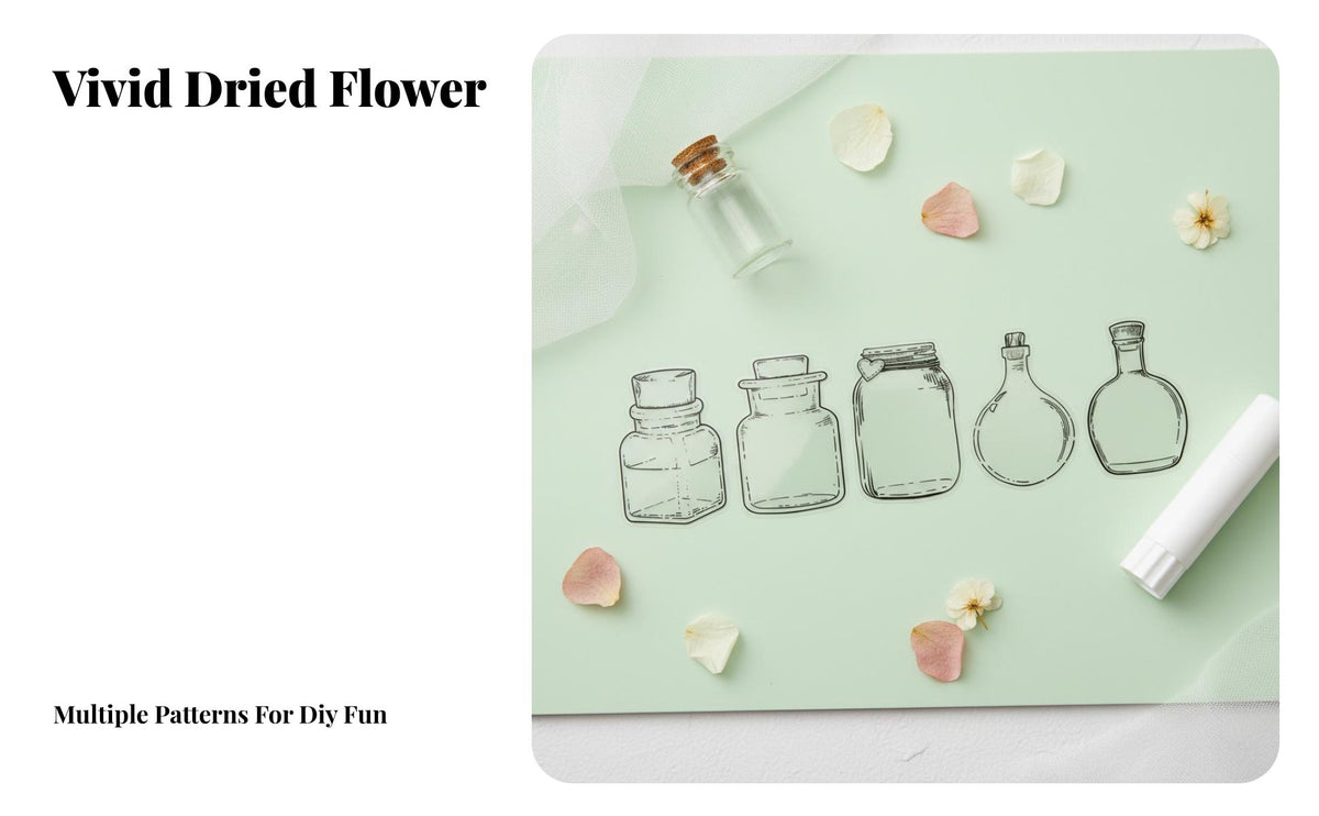 20 Pieces Creative Crafting DIY Pressed Flower Bookmark Self Transparent Dried Flower Bookmark Kit Easy to Make for Students, Kids