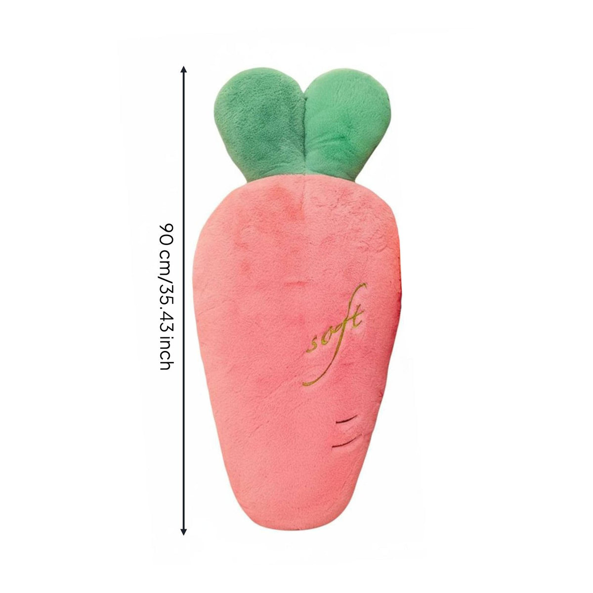 Carrot Stuffed Toy Huggable Carrot Shaped Pillow Embroidered Detail Home Decoration for Kids, Nursery, Playroom