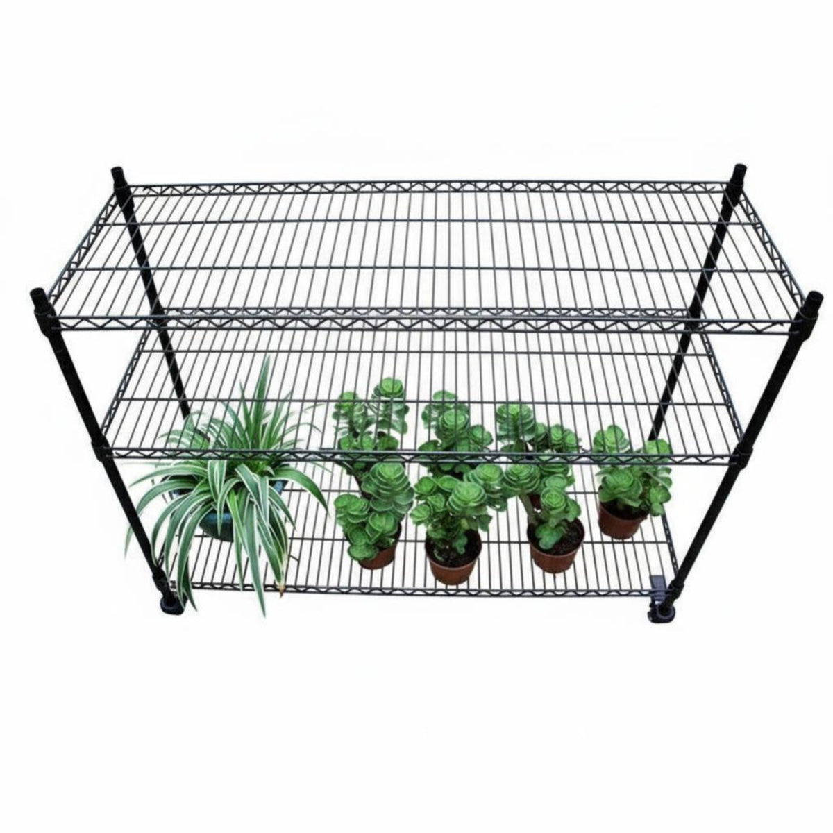 Adjustable Shelves Multi-Tier Rolling Plant Stand Floor-Standing Multi-Level Plant Stand Mobile with casters Flower Pot Holder Easy to Move for Balcony Gardeners, Homeowners, Patio, Sunroom, Living Room, Office