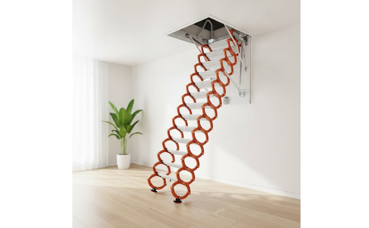 Retractable Attic Ladder Space-Saving Pull down Attic Ladder Foldable Folding Loft Staircase for Homeowners, Mezzanine