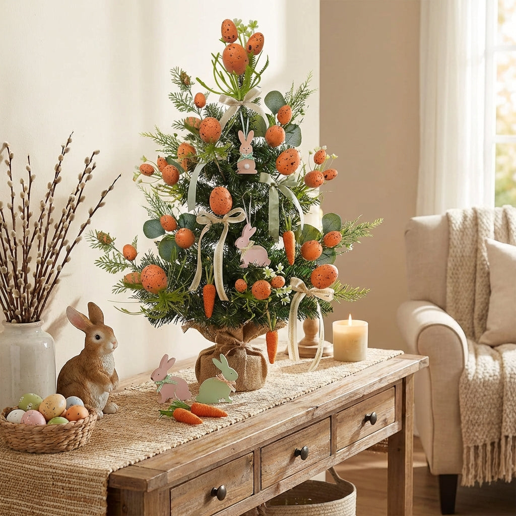 Festival Floral Display Decorative Craft Set, Easter Egg Branch Festive Design, Easy Assembly Easters Party Table Centerpieces Bouquets Easters Decoration Artificial Flower Bouquets