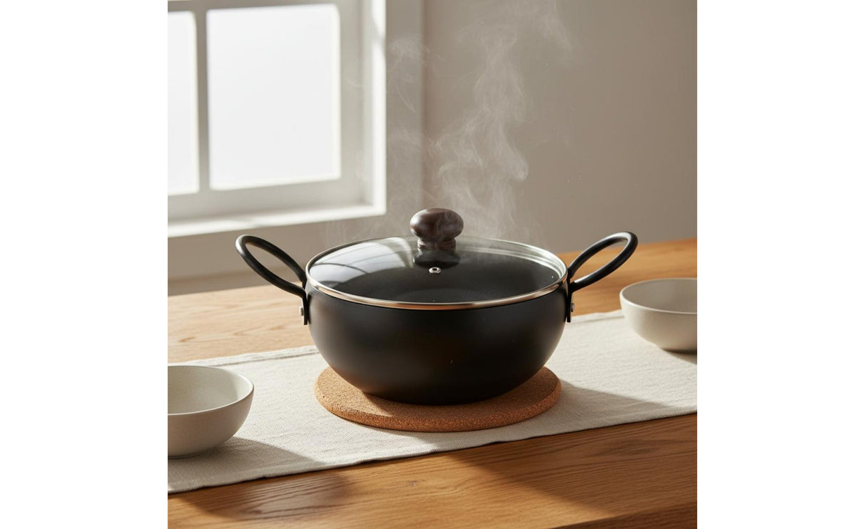 Hand Hammered Iron Pot Physical Non Round Bottom Soup Kettle Riveted Handles Japanese Design Nabe Pot for Household