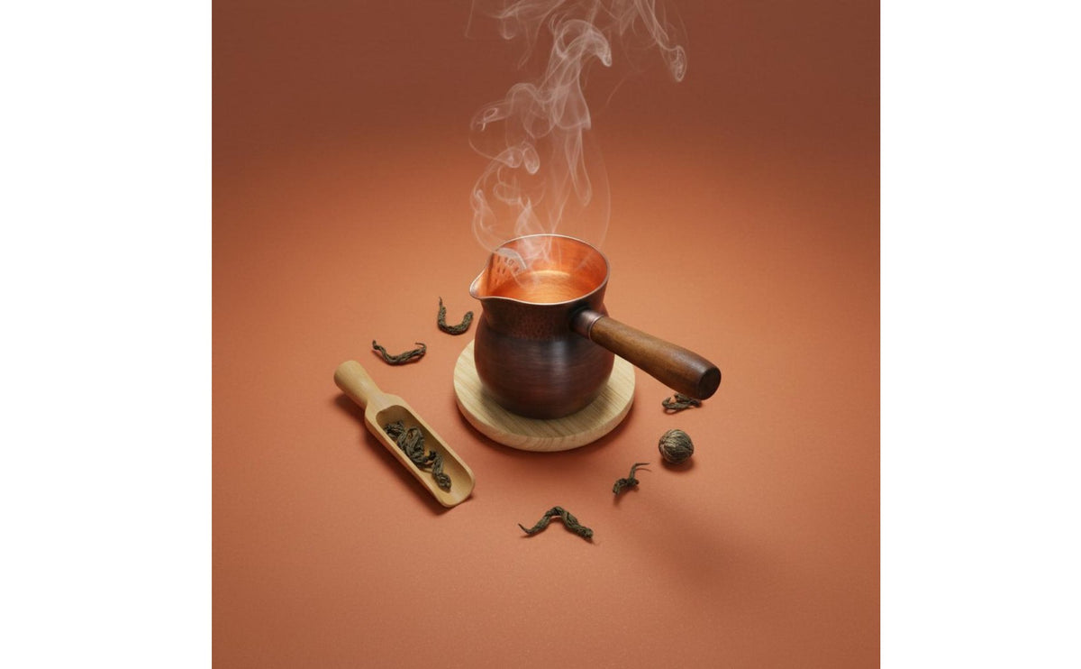 Chinese Design Tea Server Thickened Wall Copper Tea Pitcher with Strainer