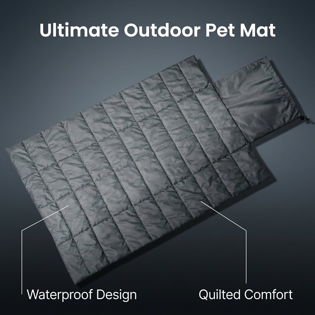 Portable Waterproof Dog Mat for Medium Dogs, Foldable Pet Travel Bed, All-Season Washable Cushion, Versatile Outdoor Indoor Use