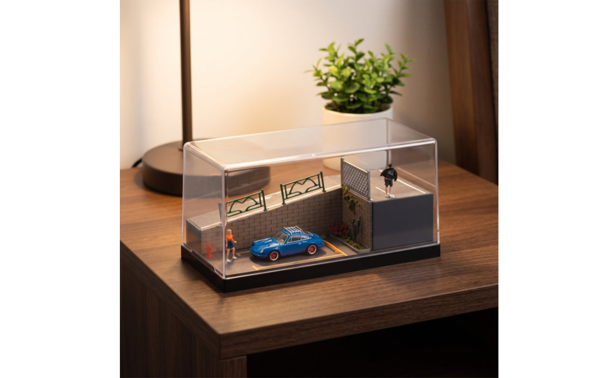 Collector 1:64 Miniature Steep Slope Parking Lot Alloy Car Model Display Storage Street View Gift Dustproof