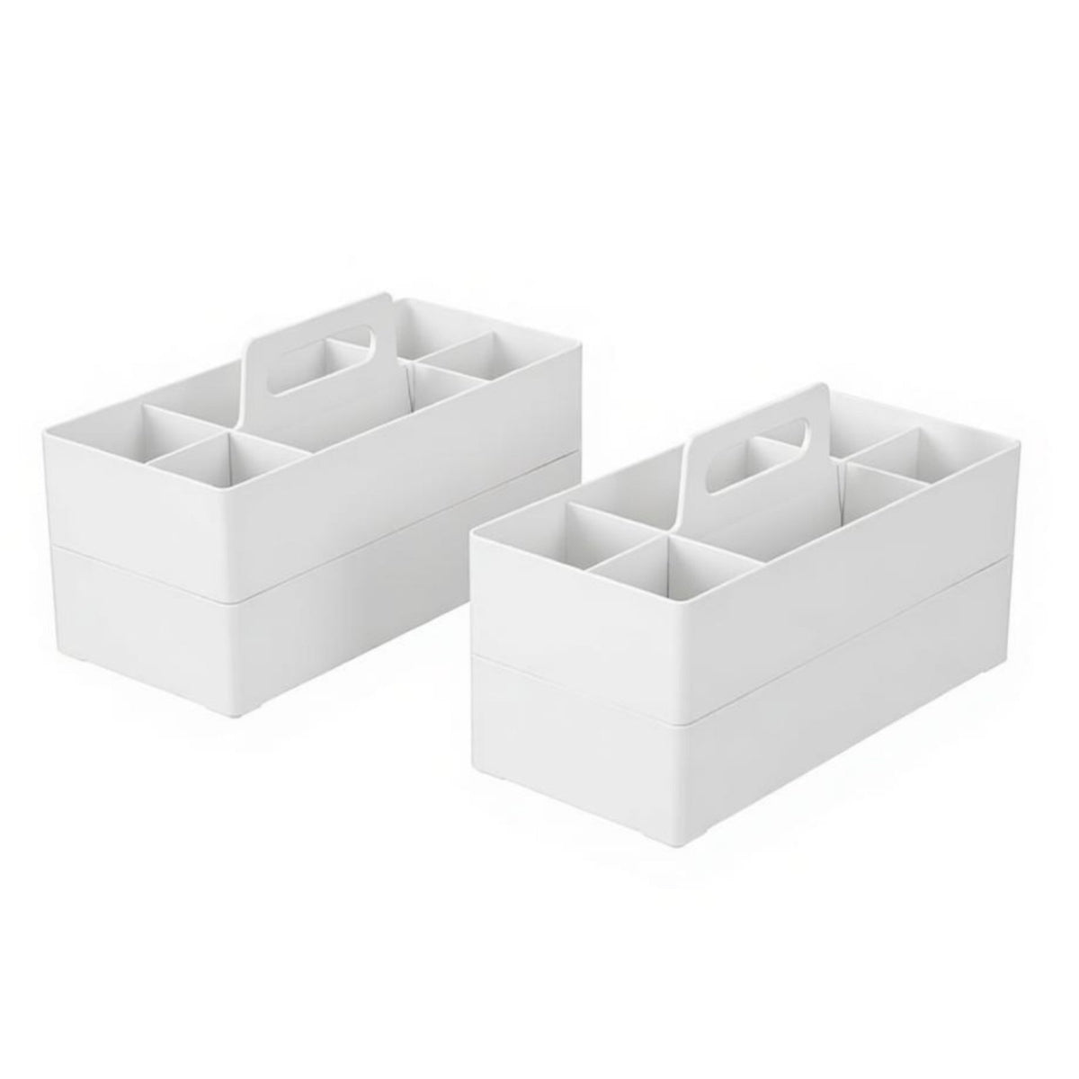 Desktop Storage Organizer with Handle Removable Dividers Portable Makeup