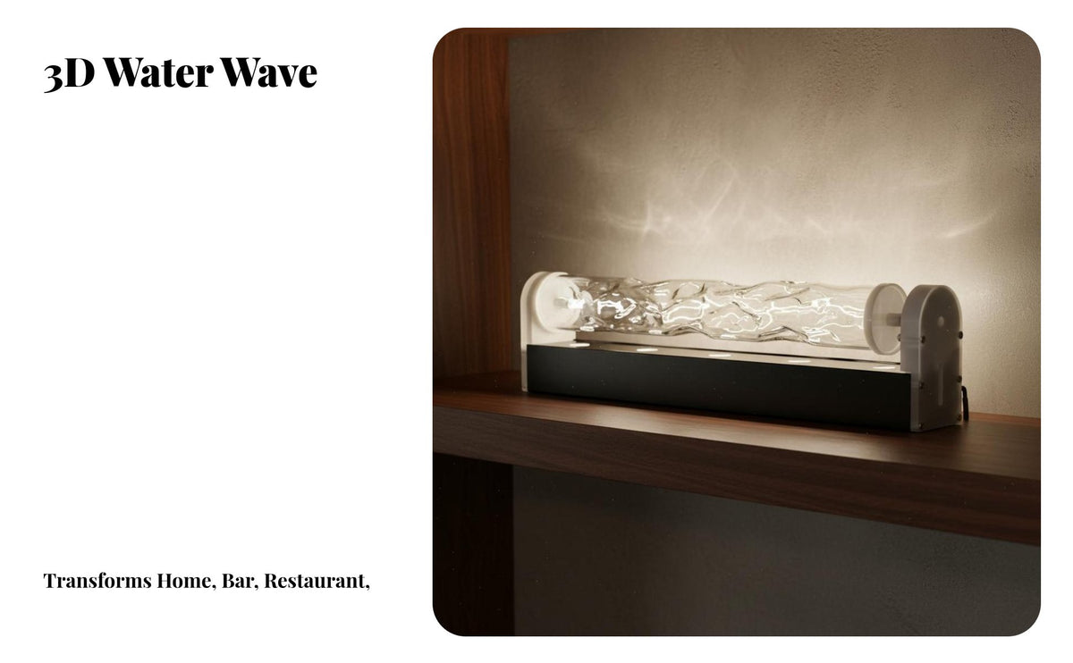 Atmosphere Design Dynamic Water Wave Lamp Ready-to-Use LED Water Wave Illuminator for Interior Designers, Party Hosts, Living Room, Bedroom