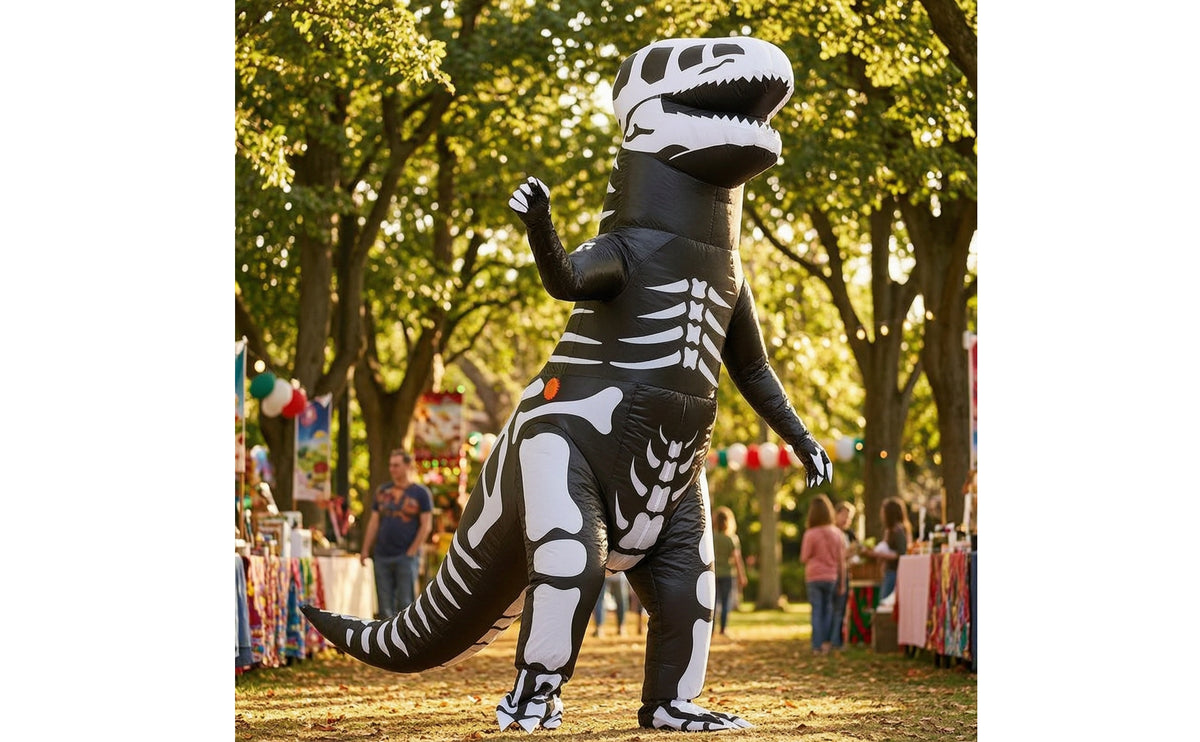 Inflate Inflatable Skeleton Dinosaur Costume Funny Inflatable Dinosaur Costume Long-Lasting Apparel One Size Fits All for Cosplay