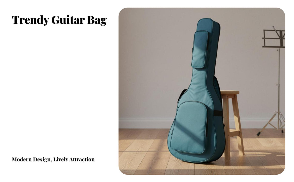 41 Inch Guitar Case Large Storage Pockets Acoustic Guitar Gig Bag Musical Instrument Accessory 12mm Thick Padding for Beginners