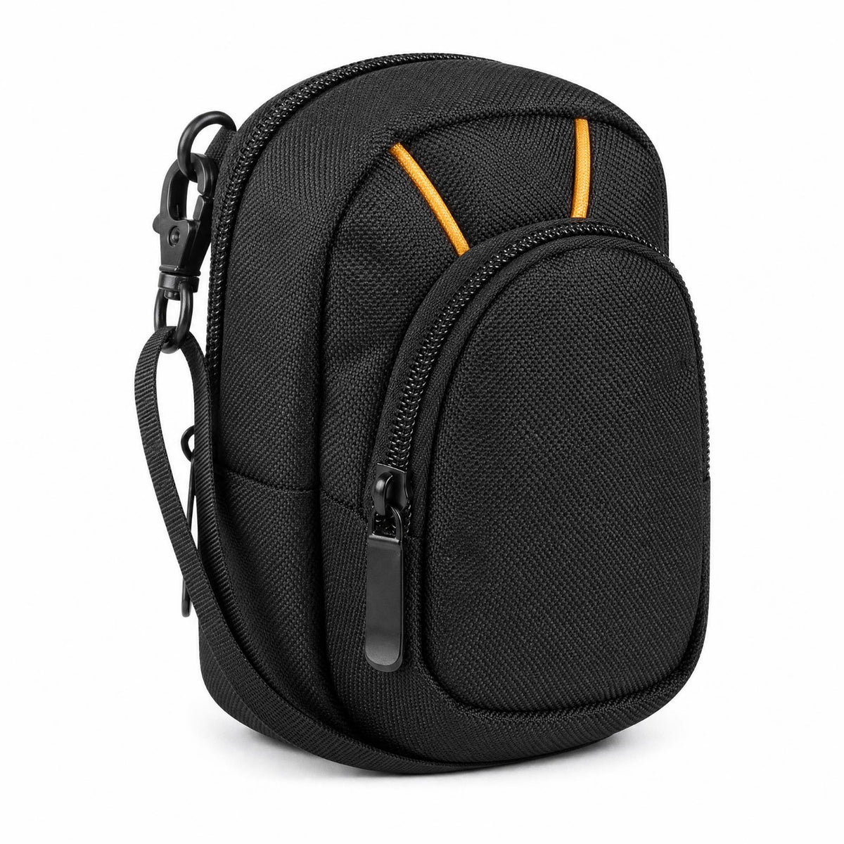 Compact Crossbody Camera Bag Detachable Strap Padded Camera Bag Black Photo Gear Storage Textured Material