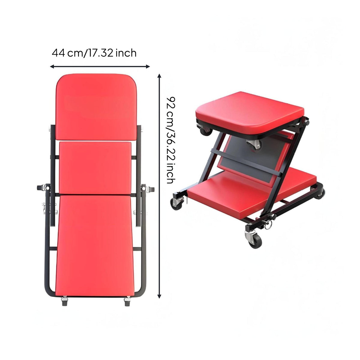 Automotive Creeper Sturdy-Seat Load Bearing Car Repair Creeper Stool Padded Cushion Rolling Repair Bed for Mechanics