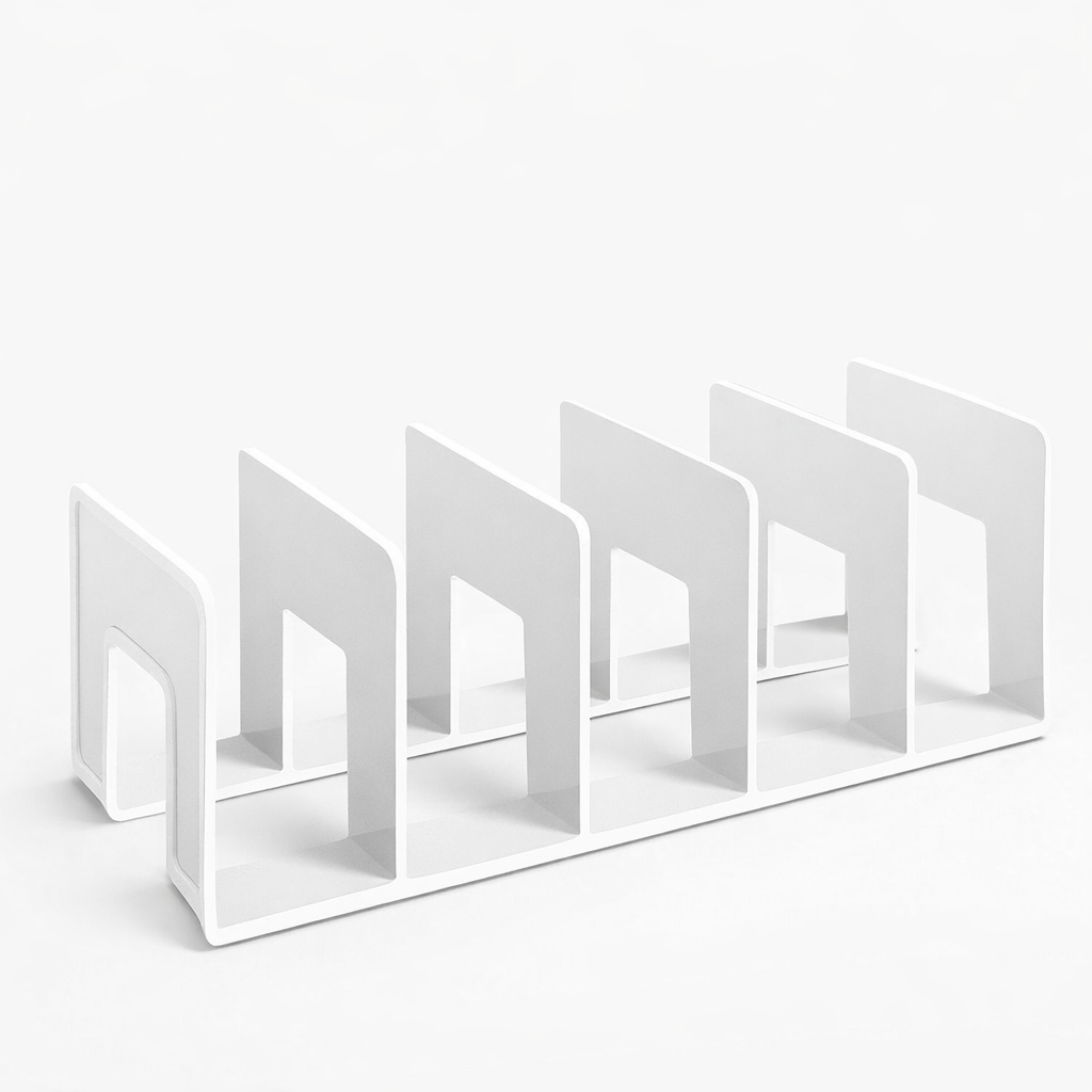 Document Storage File Organizer, Five Section Acrylic Rack, Multi Compartment Workspace Organization, Desk Holder for Filing