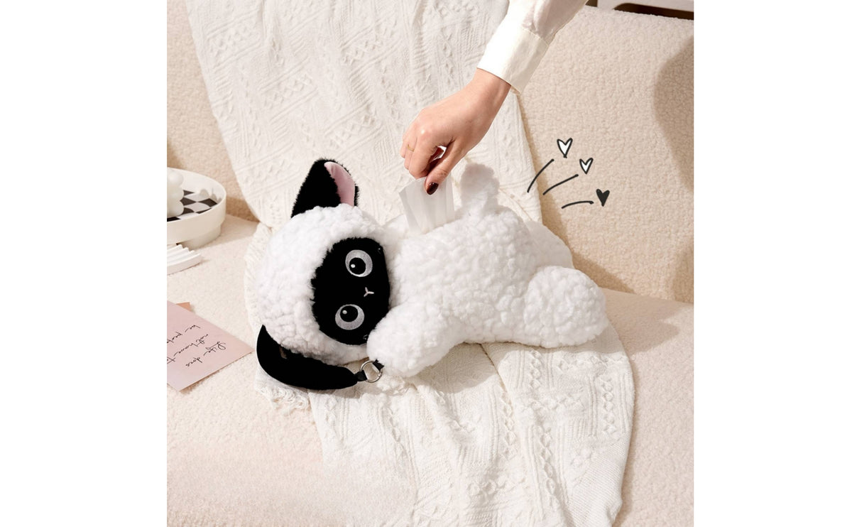 Cute Sheep Tissue Box Cover Soft Soft Tissue Holder Soft Decorative for Children, Desktop, Bedroom, Living Room, Car