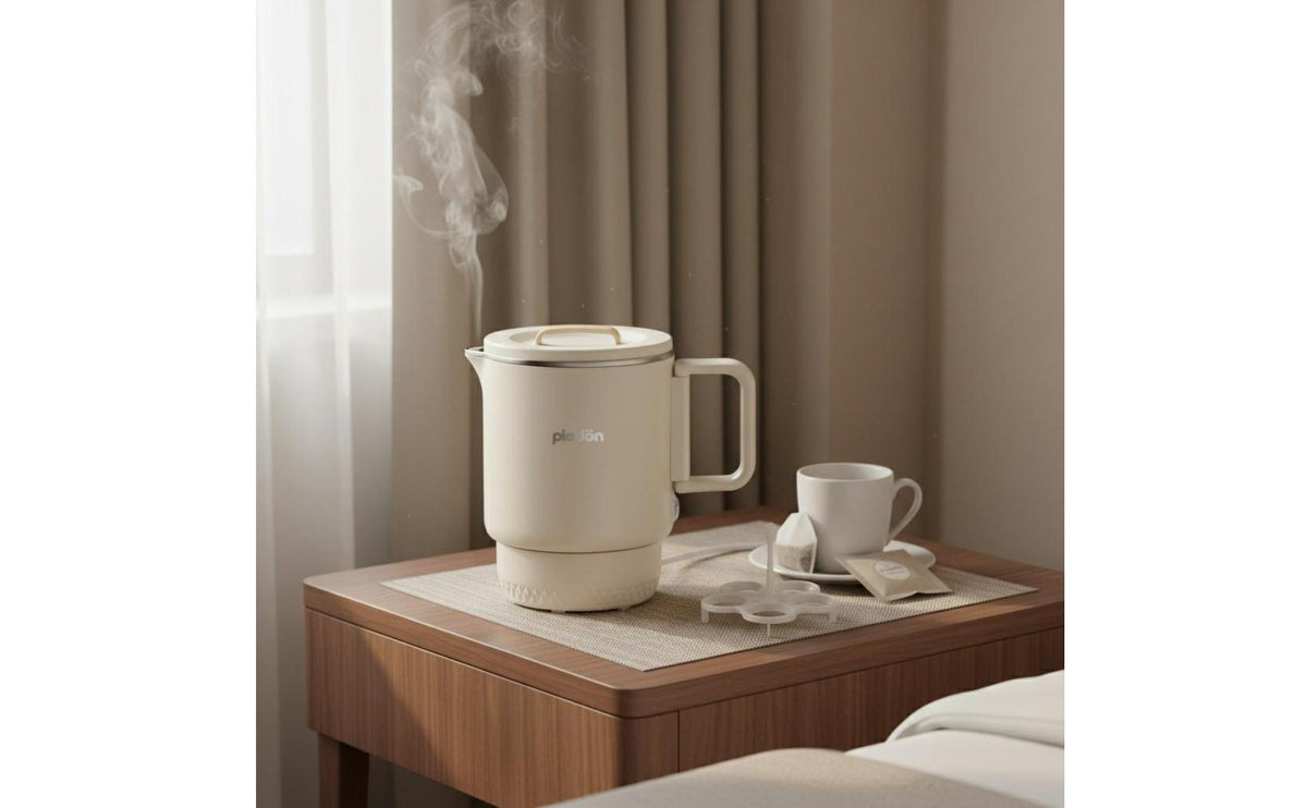 Foldable Travel Kettle 304 Stainless Steel Interior Foldable Electric Kettle Food-Grade Materials Portable Water Boiler for Students, Hotel, Office