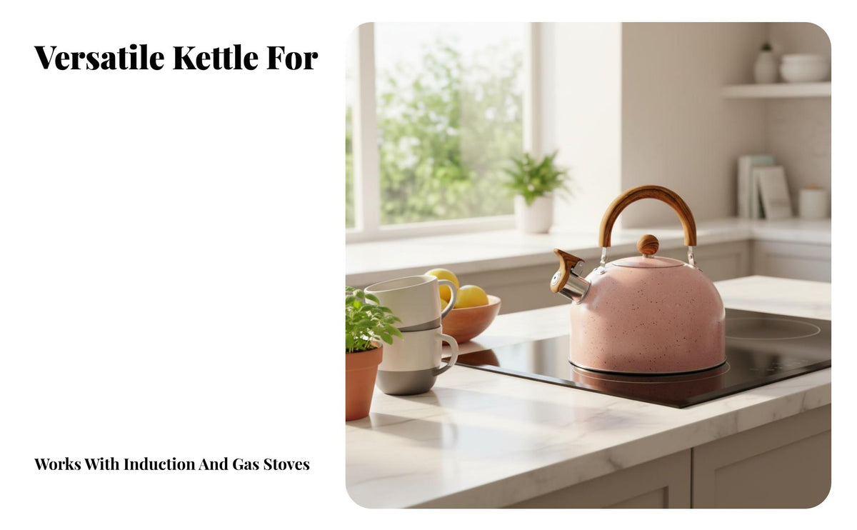 3-Liter Steaming Tea Kettle Automatic Whistle 3L Stovetop Kettle Multi-Cooktop Compatible Stovetop Water Boiler for Office