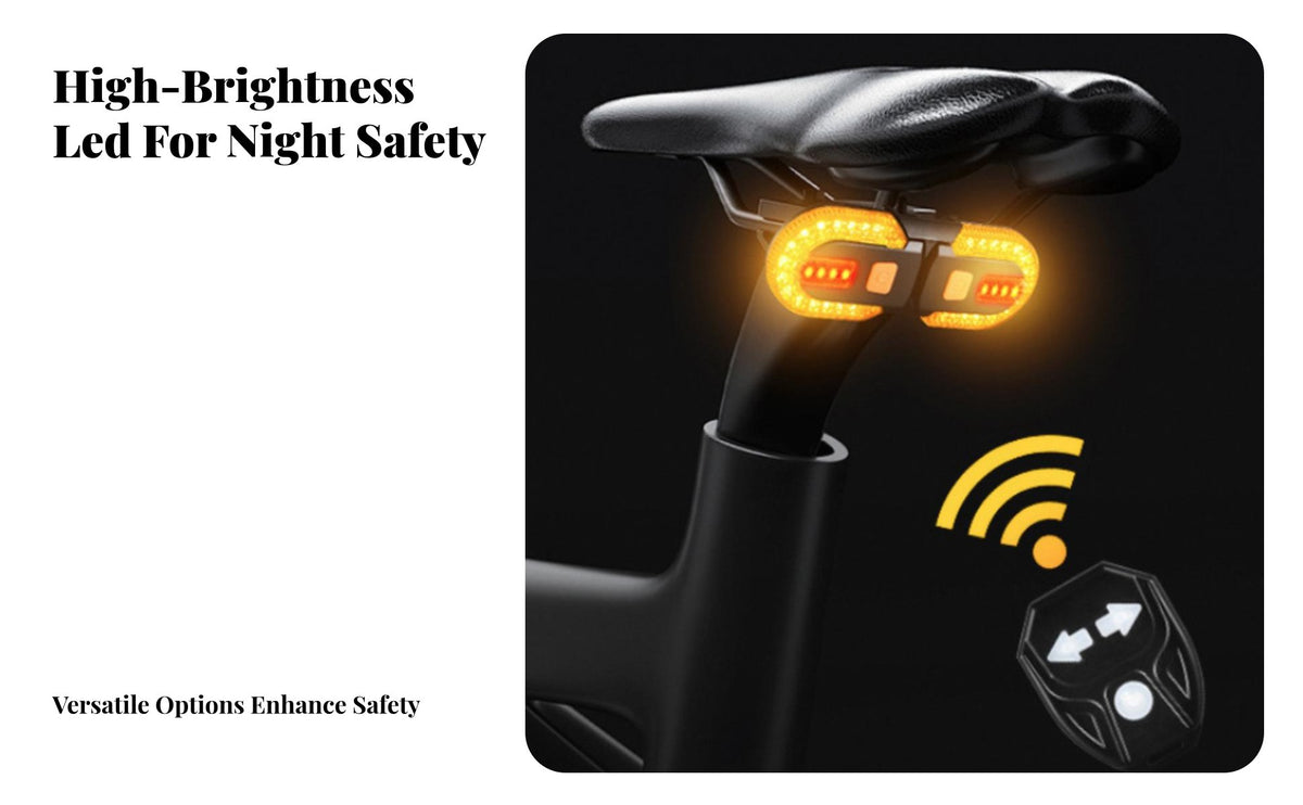 Bike Turn Indicators 5 Lighting Modes Remote Control Bike Rear Light Detachable Design Split Two-Wheeler Turn Notification for Trail Riding