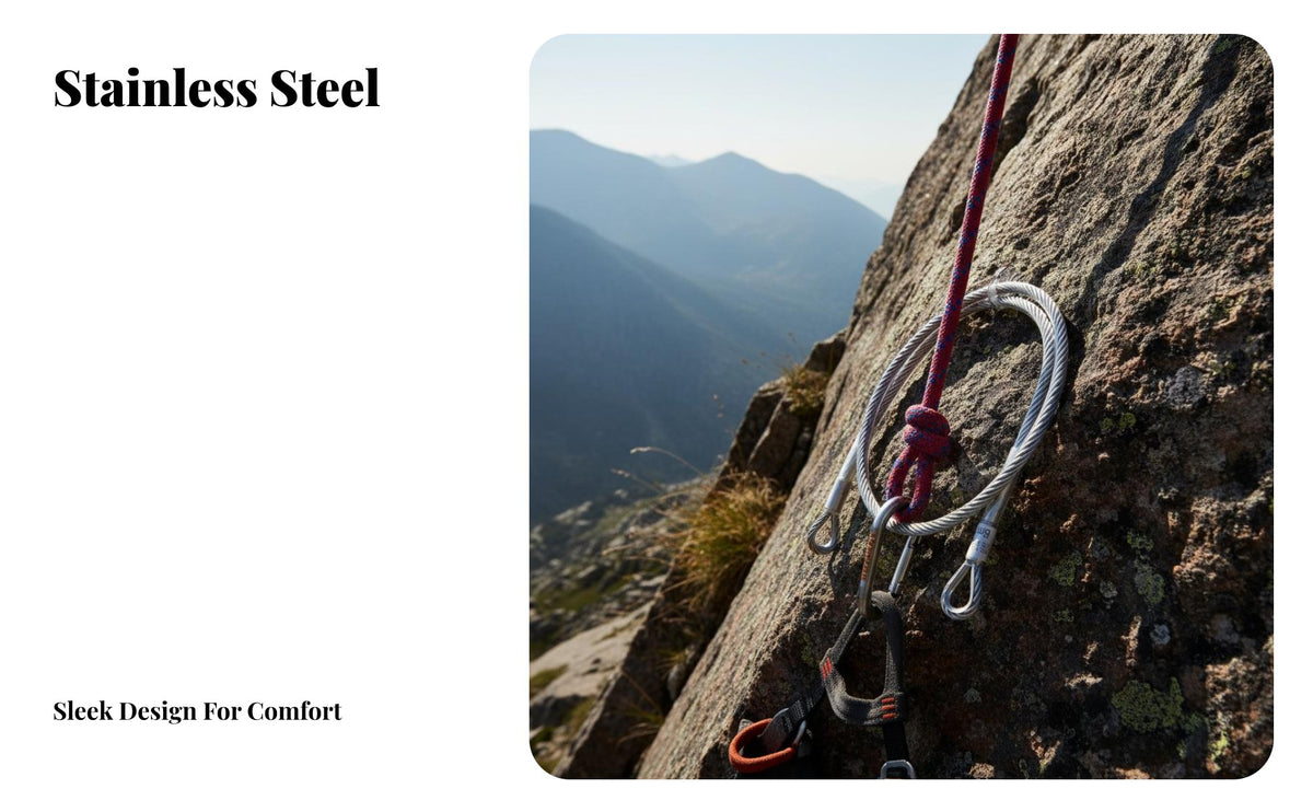 High Strength Steel Cable Anchor Point Heavy Duty Stainless Steel Wire Rope Sling Rust Resistant Fall Protection Anchor Sling Easy Installation for Construction Workers, Rescue Personnel, Working at Heights, Industrial Environments, Job Sites, Rooftops