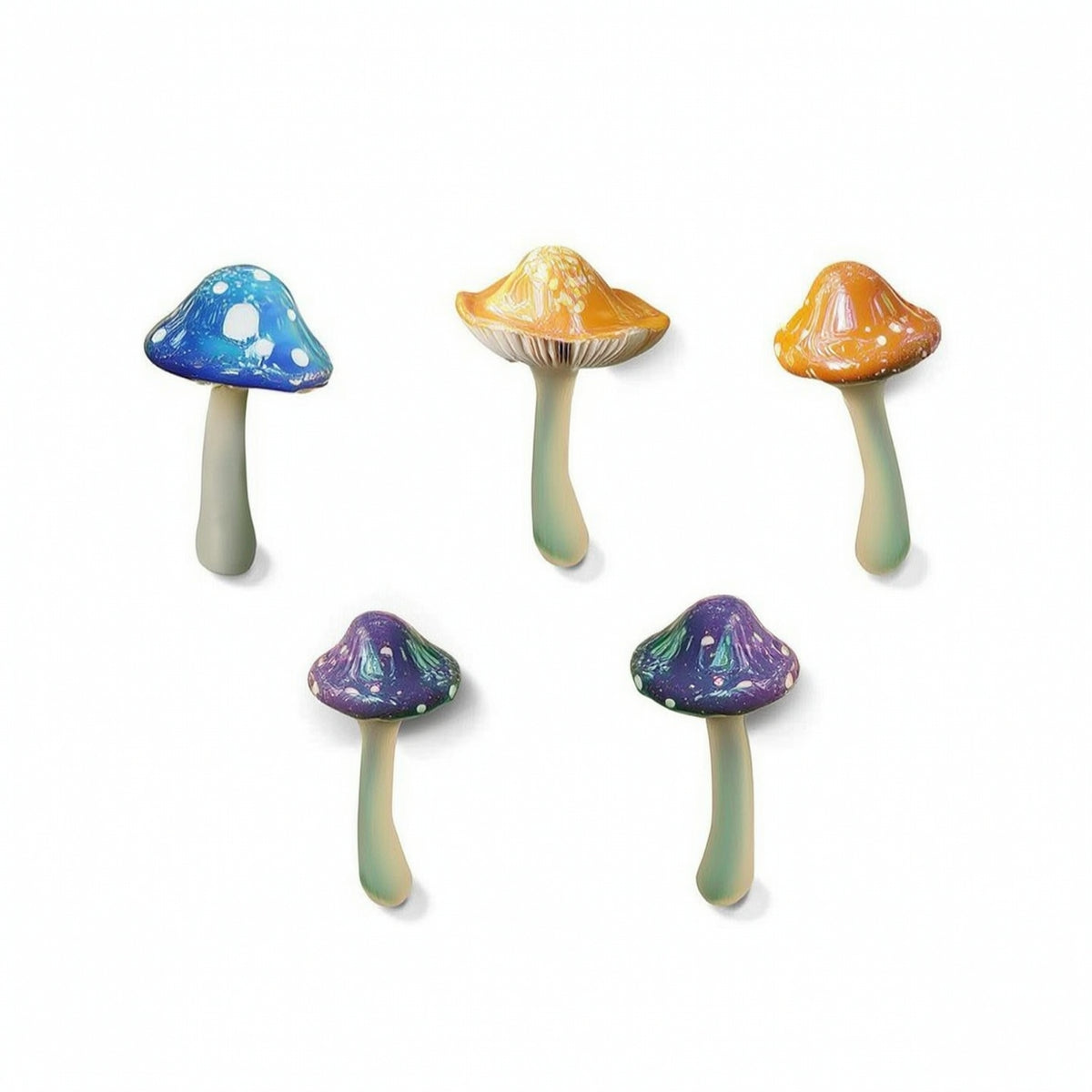 5 Pieces Toadstool Garden Stakes Printed Garden Stake Lightweight for Homeowners