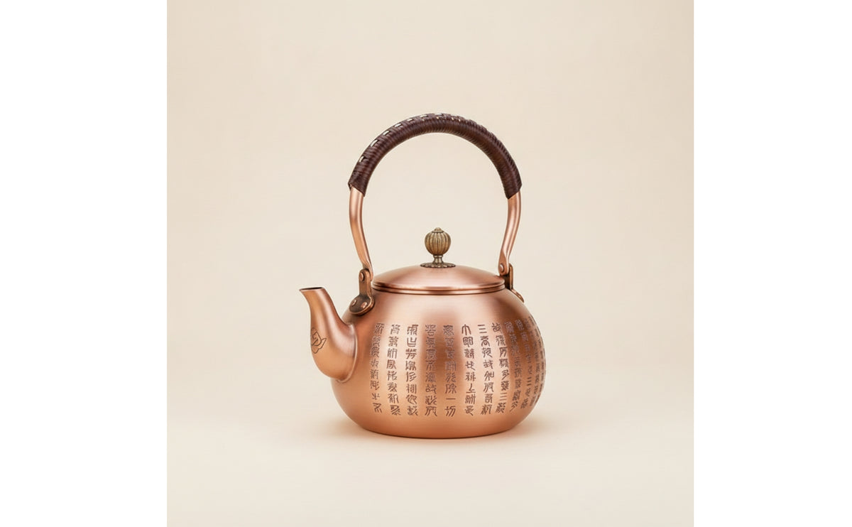 Tea Kettle with Heat-Resistant Handle Easy to Clean Copper Kettle with Lid