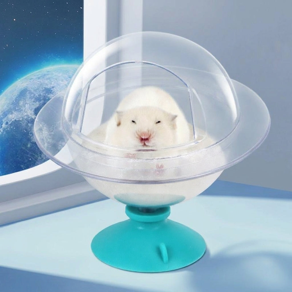 Transparent Hamster Sand Bath and Hamster Toilet, 16cm Hamster Sand Bath with Splash Basin for Small Animal Hygiene