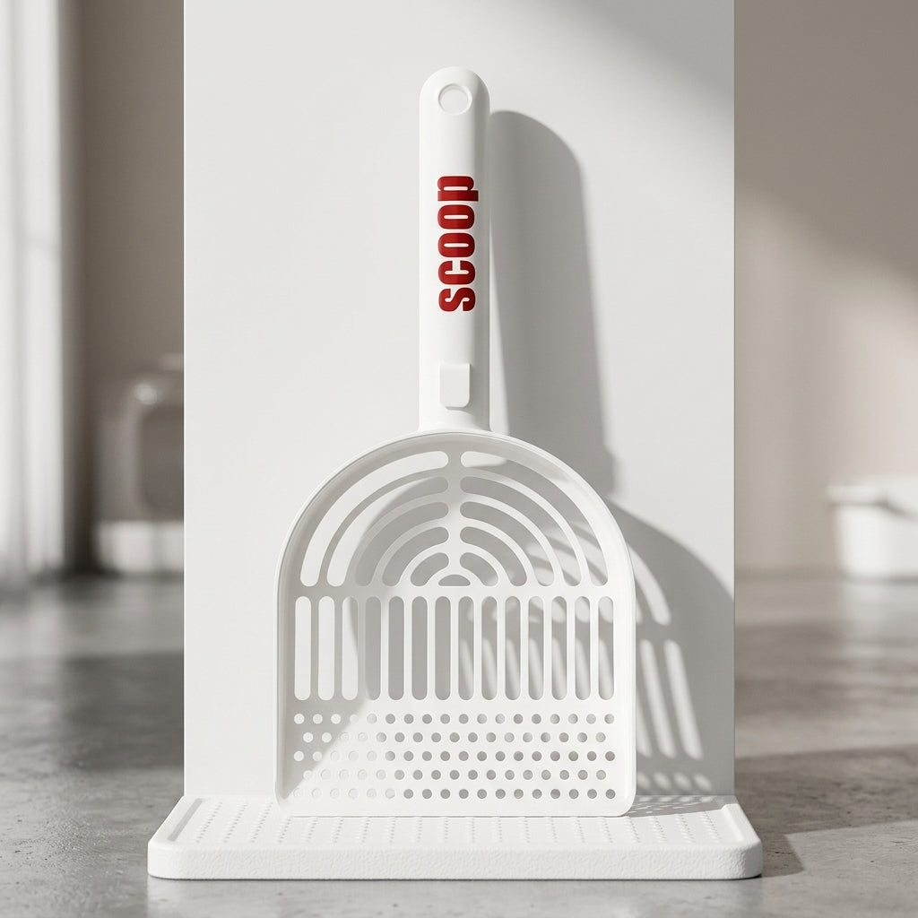 Litter Scooper and Dustpan for Cat Litter, Large Capacity PP Material Sand Sifter, Sieve Cleaning Tool with Rectangular Slots for Tray Box Cleaning