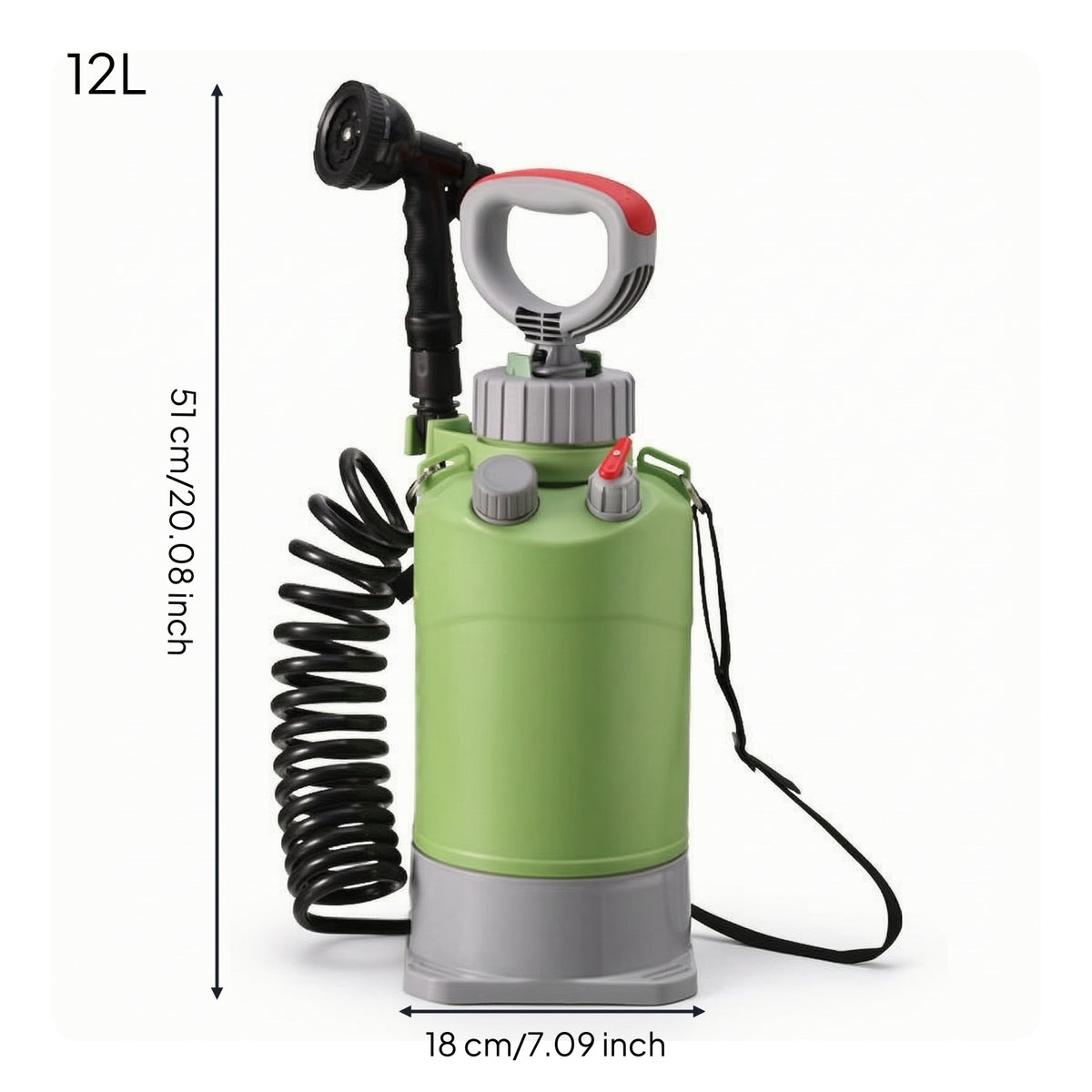 Portable Manual Backpack Sprayer Handheld Backpack Sprayer with Coiled Hose Versatile Sturdy for Campers, Camping