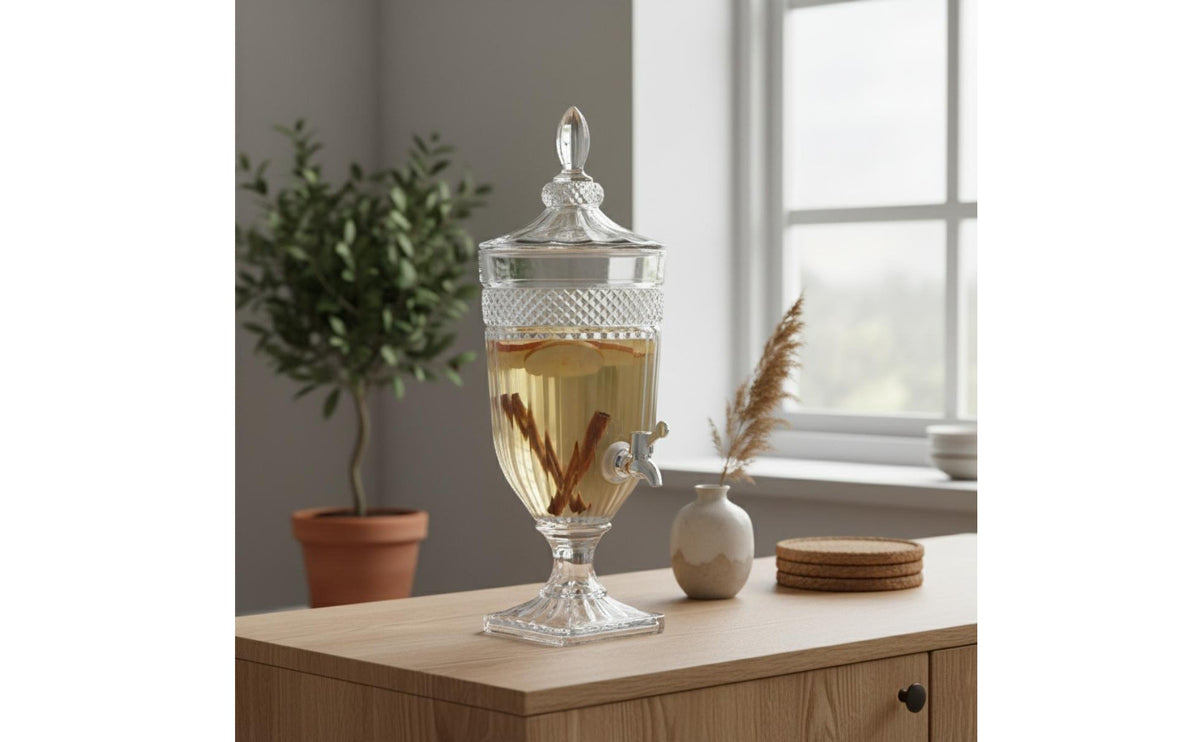 Large Capacity Cold Drink Dispenser with Spigot Safeguarding Lid Spigot Drink Jar Wide Mouth Serveware Heat-Resistant for Weddings
