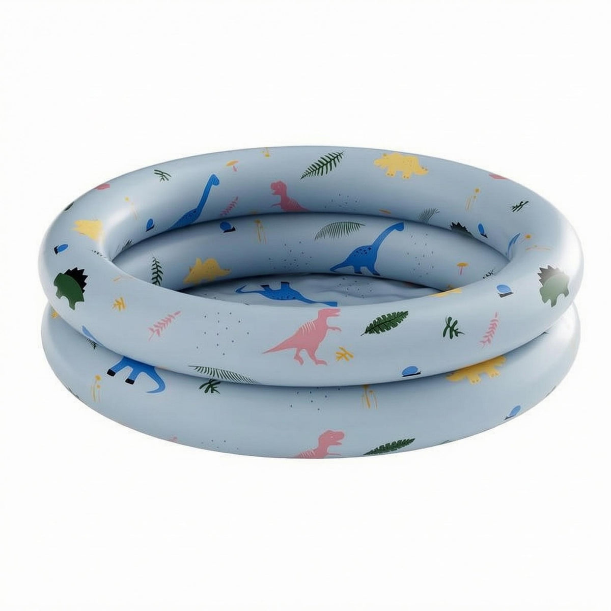 Wide Rim Round Inflatable Pool Smooth Surface Light Blue Inflatable Pool