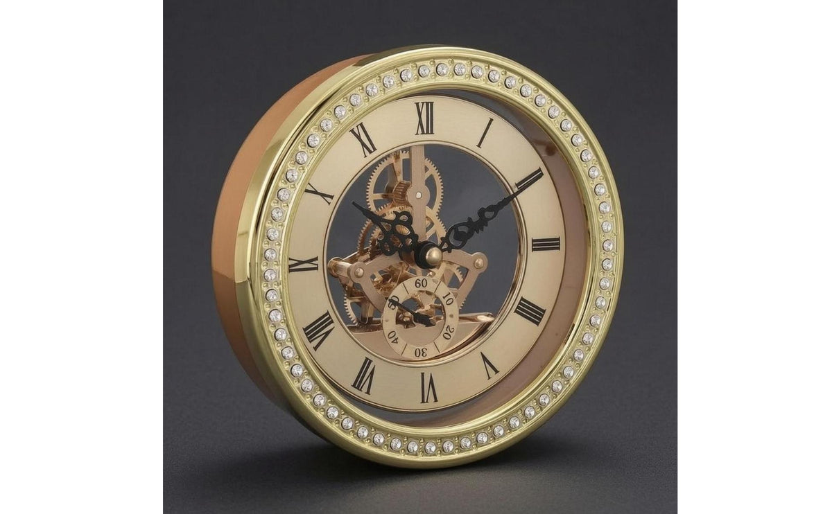 Gear Clock Movement Visible Gears Roman Numeral Wall Clock Movement Metal Frame Home Decor