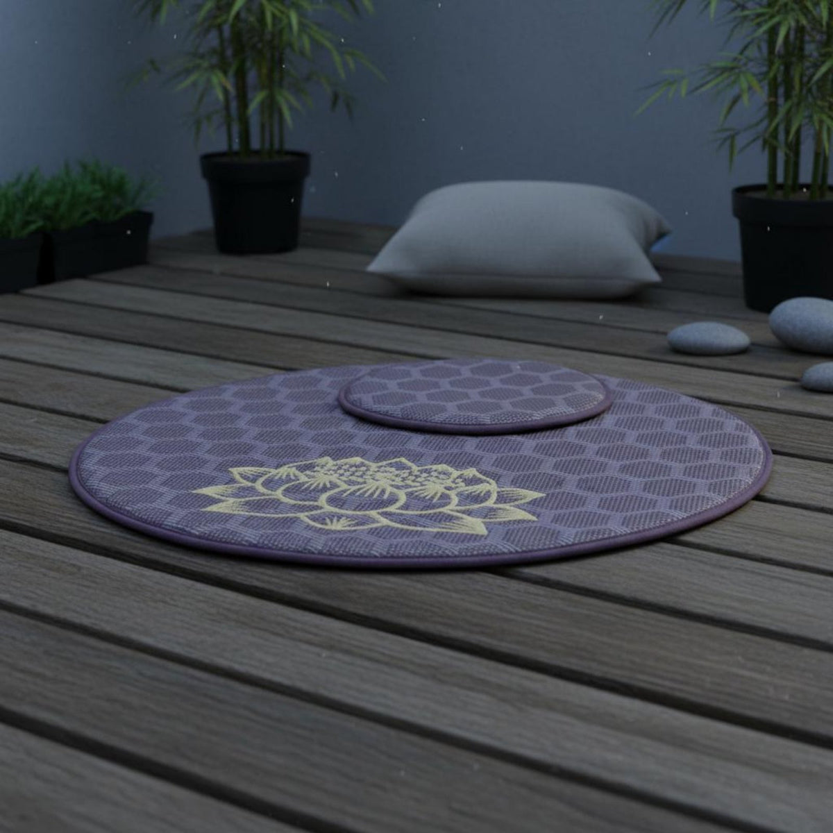 Anti-Slip Lotus Mat Woven Prayer Mat Round Large Floor Pillow Breathable for Meditators, Outdoor