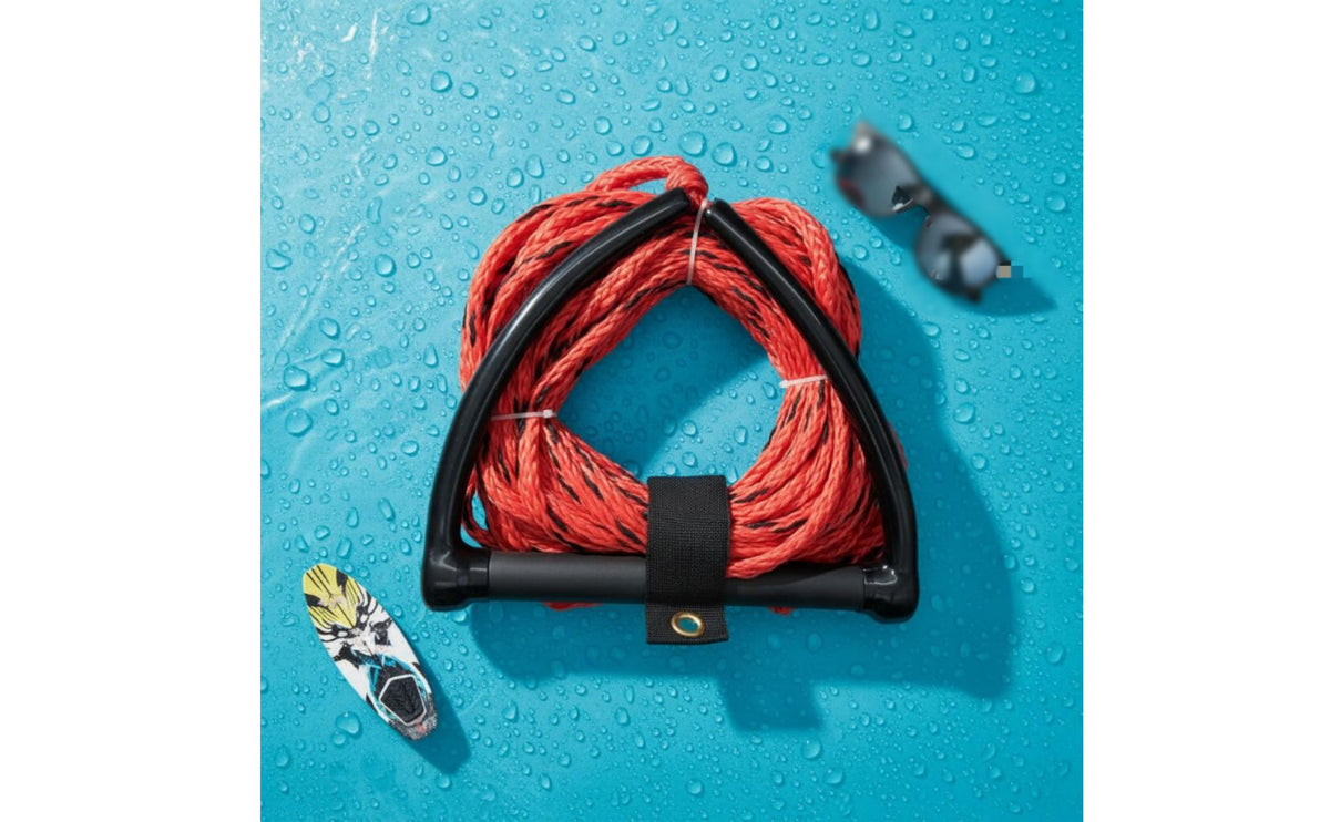 Water Ski Rope Comfortable EVA Grip Wakeboard Tow Line Abrasion Resistant Tow Rope with Handle for Teenagers, Beginners