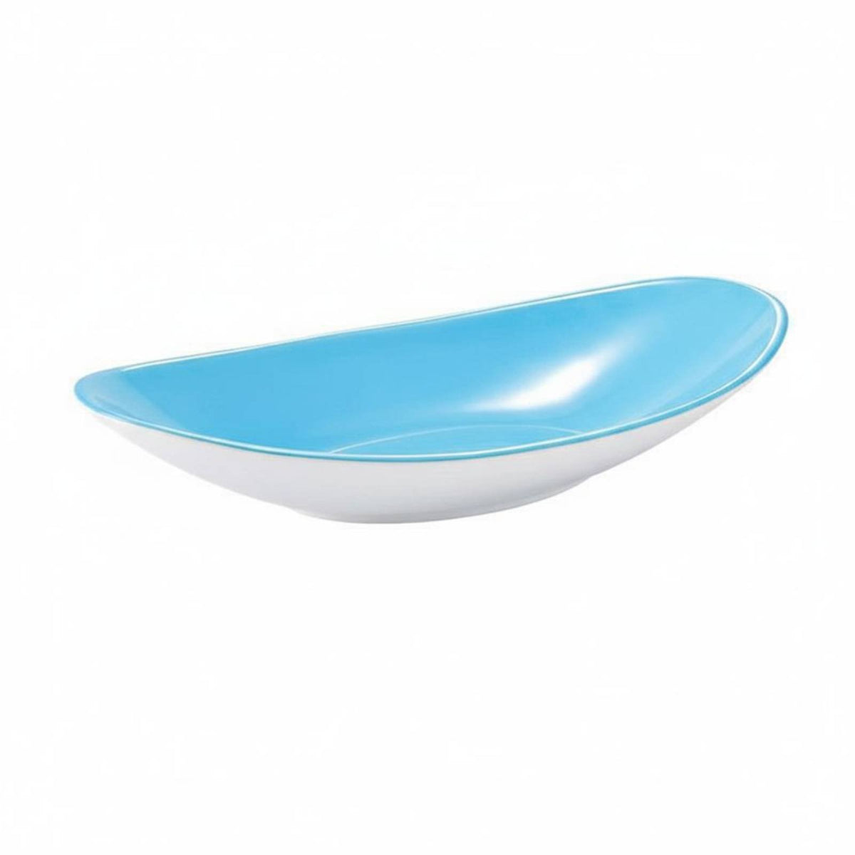 Boat-Shaped Serving Dish Ceramic Look Boat Shaped Serving Tray Shatter-Resistant Oval Melamine Plate for Restaurants, Chefs, Commercial Use, Hotel