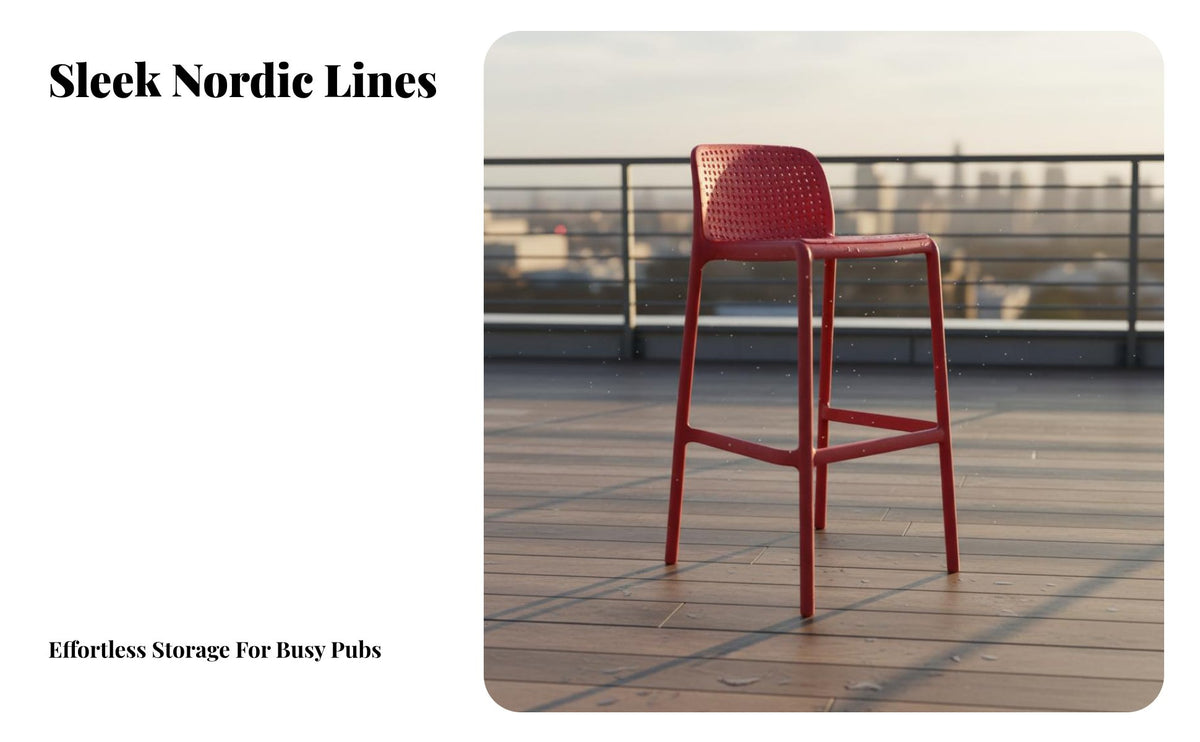 Outdoor Use Nordic Design High Stool Lightweight Modern Plastic Bar Stool Easy Assembly Plastic Shell Bar Chair Sturdy Construction for Homeowners, Business Owners, Renters, Restaurant, Patio, Kitchen, Dining Area