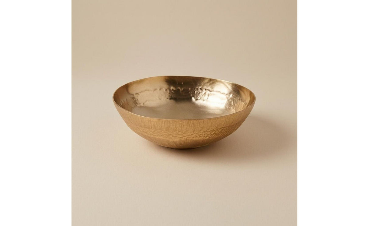Hammered Aluminum Bowl Shallow Decorative Bowl Tableware