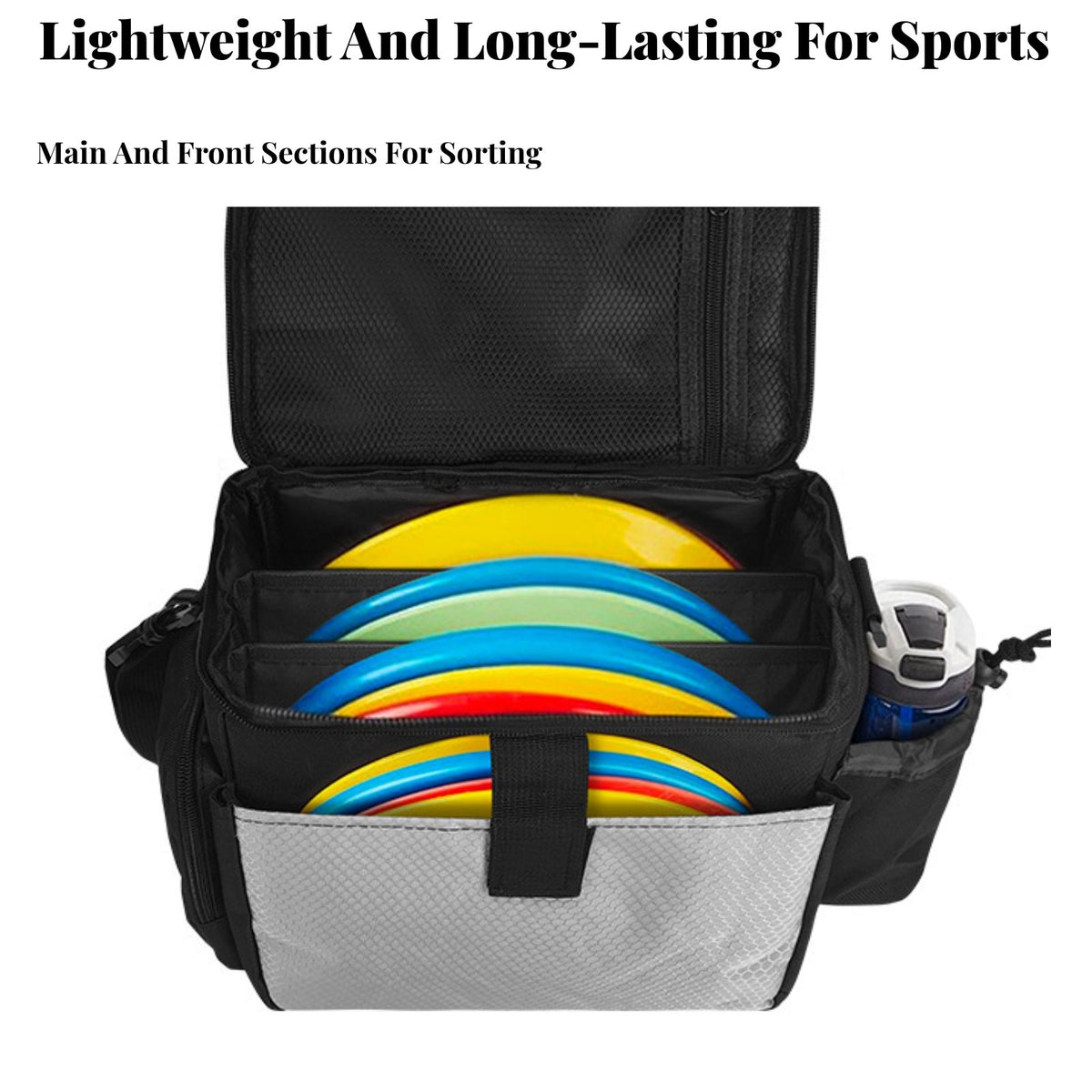 Disc Golf Shoulder Bag Waterproof Disc Golf Bag Water Resistant Athletic Gear for Beginners, Casual Participants, Outdoor, Park, Hiking
