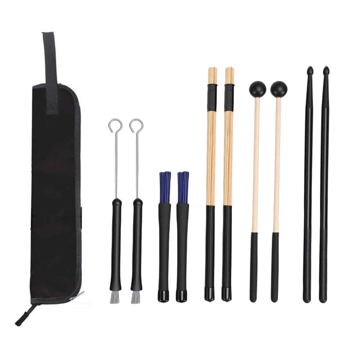 5 Pair Drum Accessory Kit Drum Bag with Handle Compact Drumsticks for Students