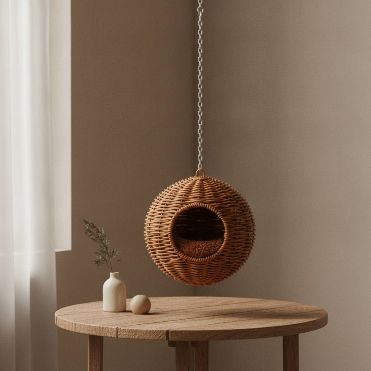 Woven Pet Bed Hanging Hammock with Hanging Attachment Suspended Bird Cage for Hamsters, Sugar Gliders, Animal Enclosures