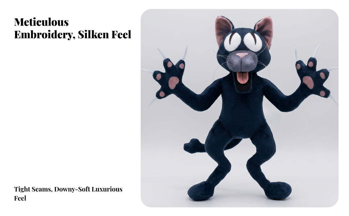 Decorative Stuffed Cat Toy | Upright Standing Pose, Playful Character Design, soft stuffed Cat, for Bedroom