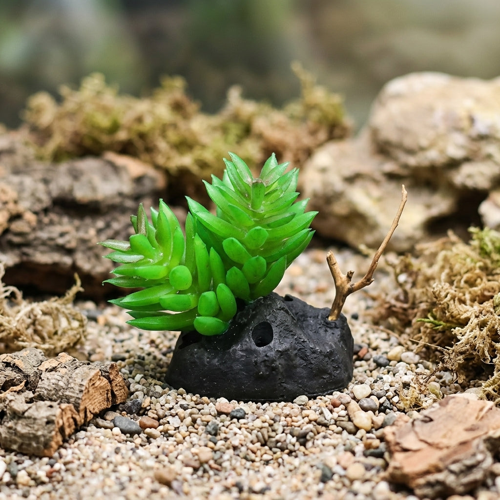 Stable Freestanding Plants and Reptile Foliage, Bearded Lizard Tank Accessories, Insect Vivarium Decor for Desert and Tropical Enclosures