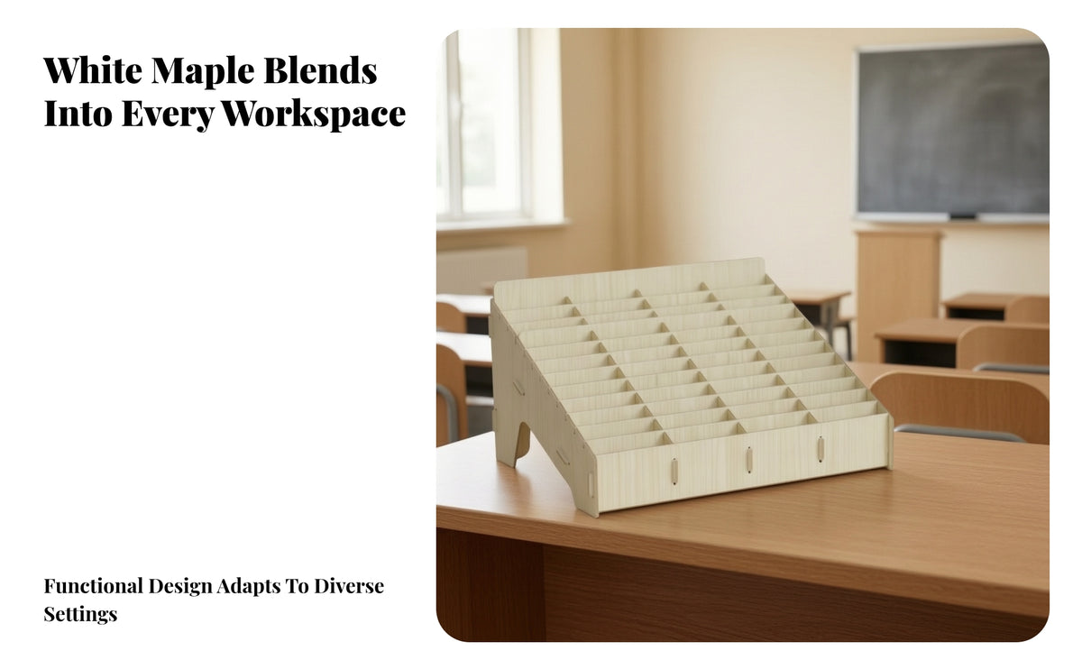 Elegant Slanted Desk Storage Organizer | Space-Saving Compact Design, for Classroom