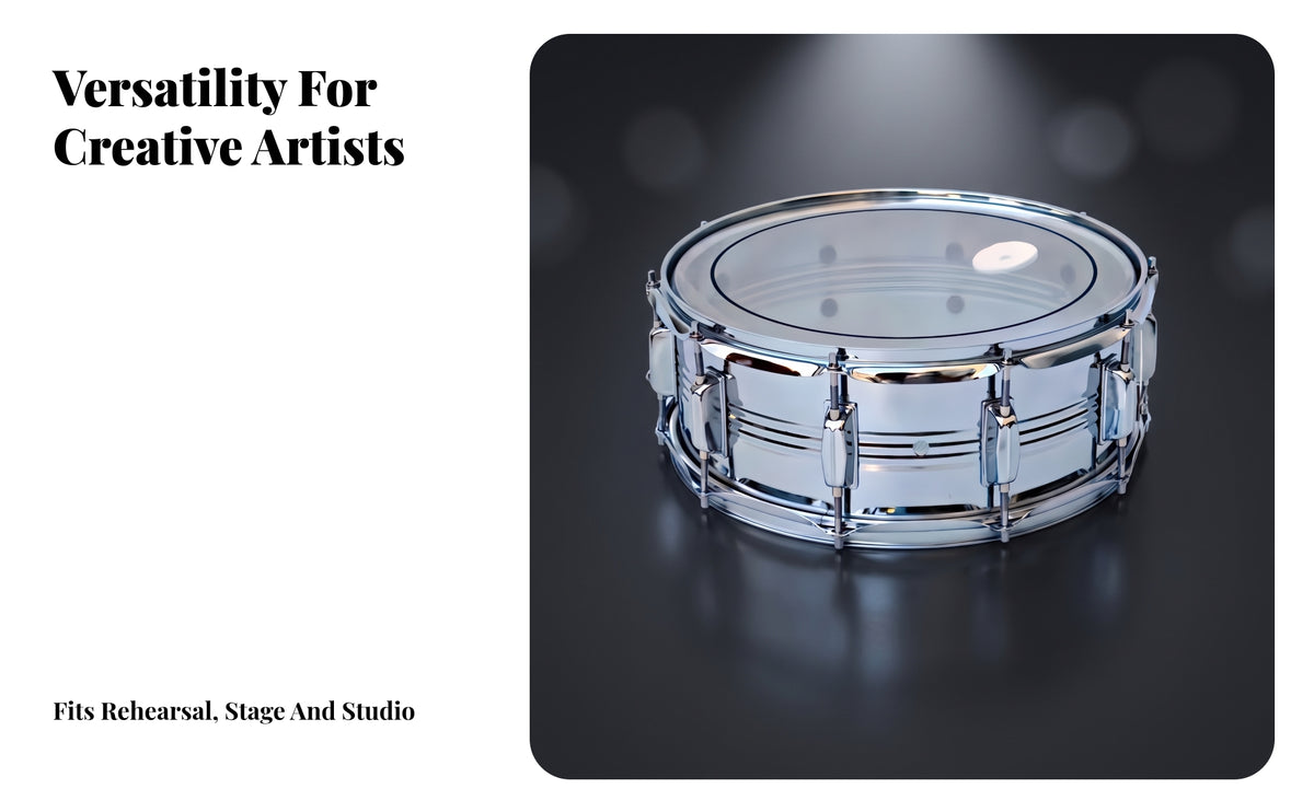 Chrome Metal Snare Drum | Ten Tension Lugs, Snare Drum with Drumsticks, for Marching Band