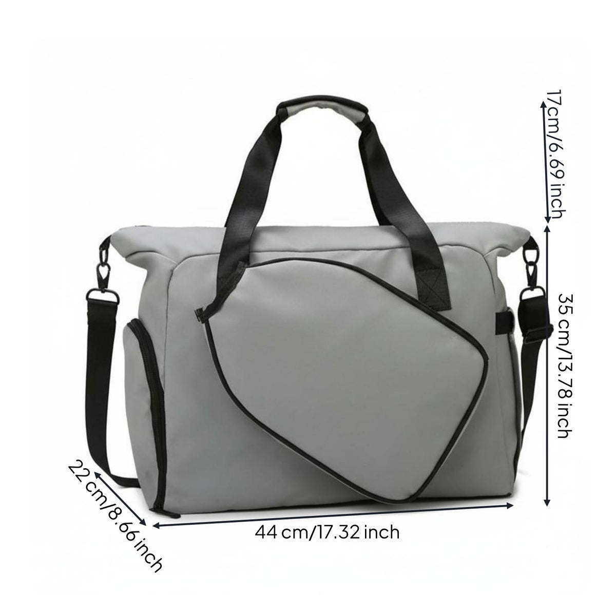 Large Capacity Pickleball Bag Multi-Pocket Organization Sports Tote with Racket Holder Lightweight for Athletes, Gym